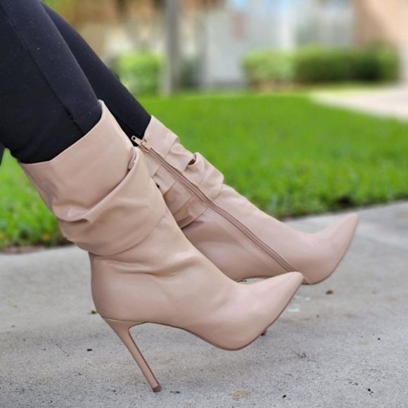 nude stiletto booties